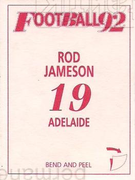 1992 Select AFL Stickers #19 Rod Jameson Back